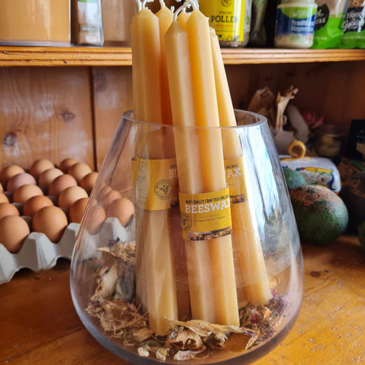 Pure Beeswax Candles ~ table pillar 3 pack