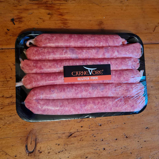 Grass Fed/Chemical Free Beef ~ GF Sausages (2 size packs)